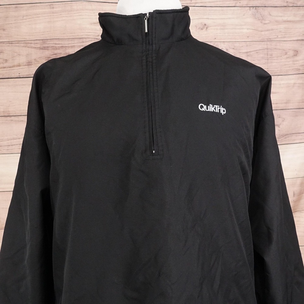 QuikTrip QT Stormtech Jacket XL Black Windbreaker 1/4 Zip Pullover Employee